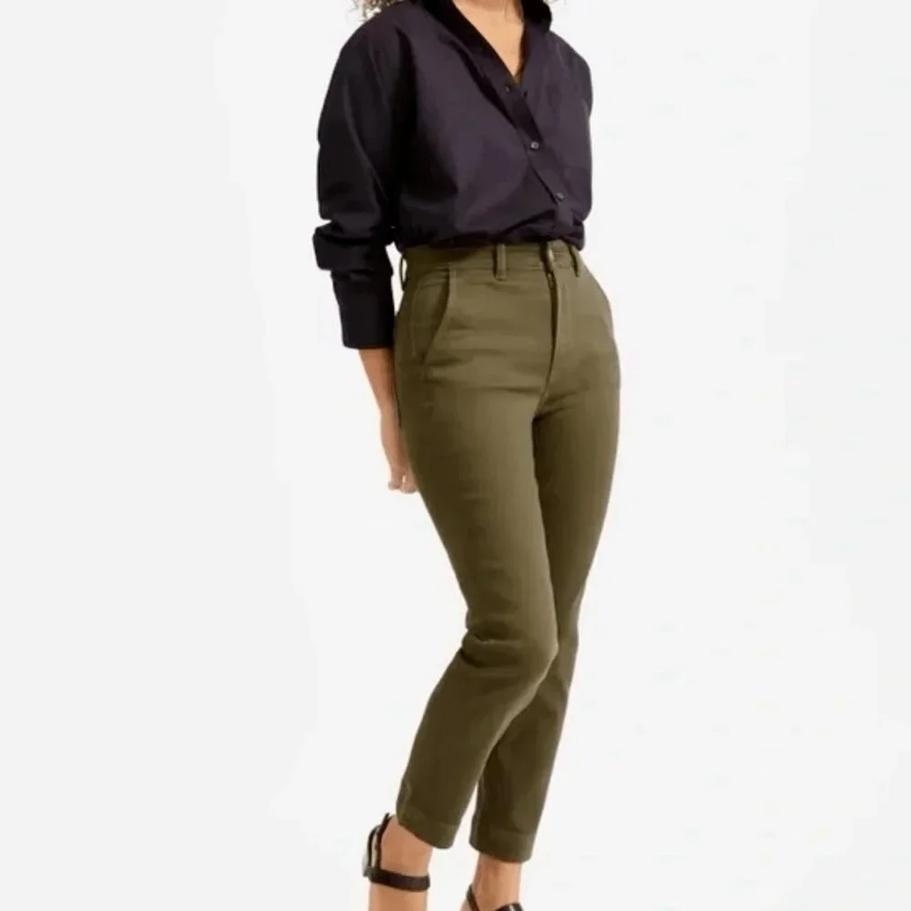 Everlane Slim Leg Crop 2 Lunar Green - Picture 1 of 8
